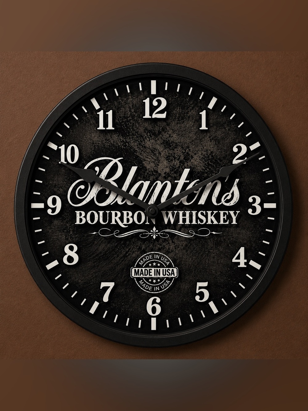 Bourbon Whiskey Black Wall Clock - Branded Home Wall Decor